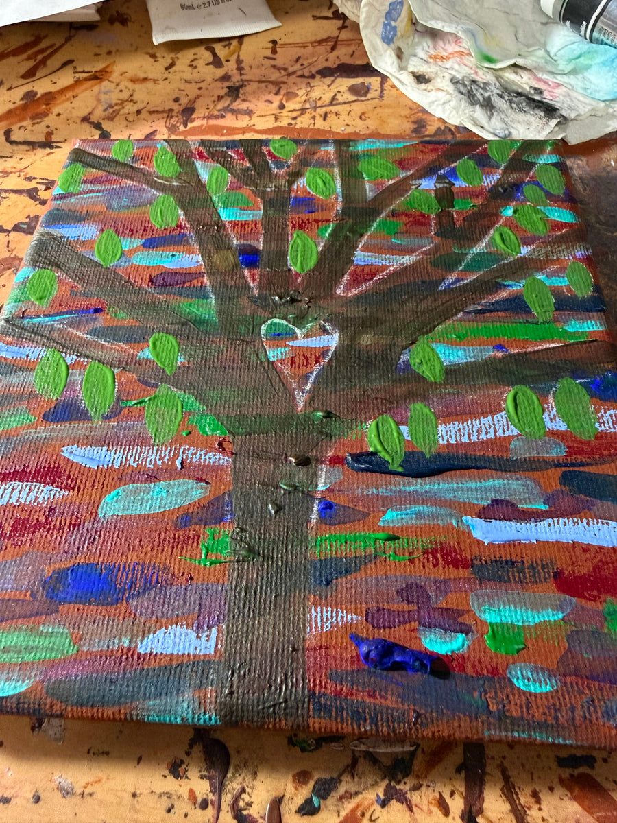 Crimson Rosella Letting go of the Past Contemporary Aboriginal Art Original Painting by Mirree