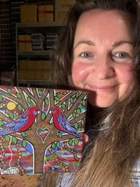 Thumbnail for Crimson Rosella Letting go of the Past Contemporary Aboriginal Art Original Painting by Mirree