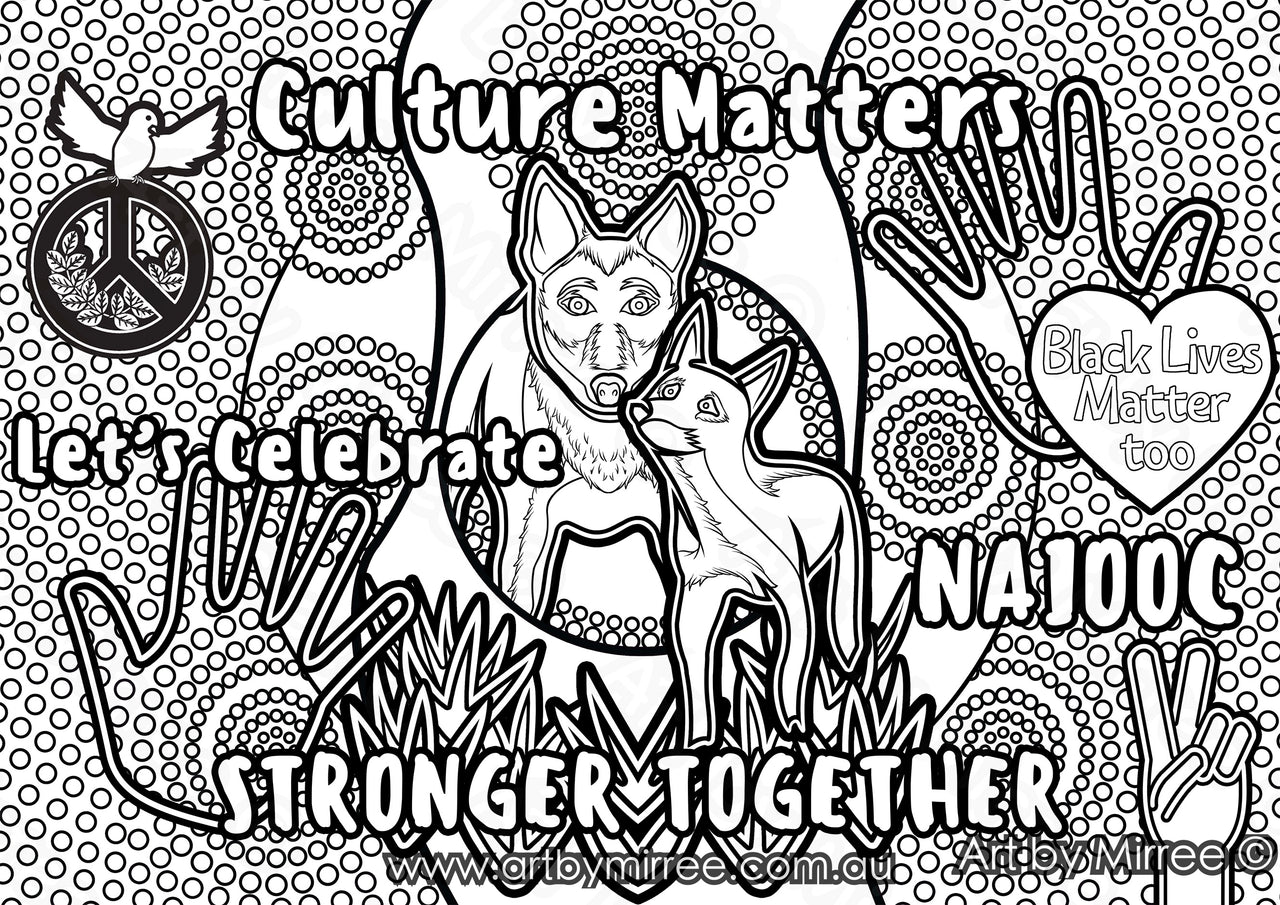 Naidoc Week Colouring In 'Naidoc Week Colouring Single PDF Page' COLOURING PAGE by Mirree Conte ...