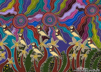 Thumbnail for Ancestral OWL FINCHES' ORIGINAL PAINTING by Mirree Contemporary Aboriginal Art
