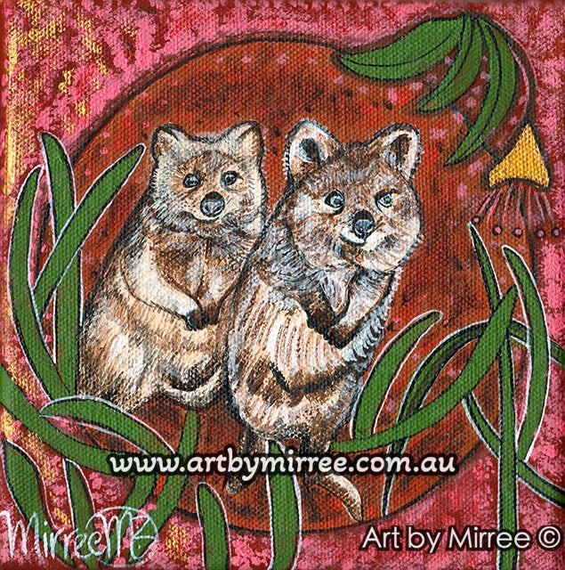 Quokka ORIGINAL PAINTING by Mirree Contemporary Aboriginal Art