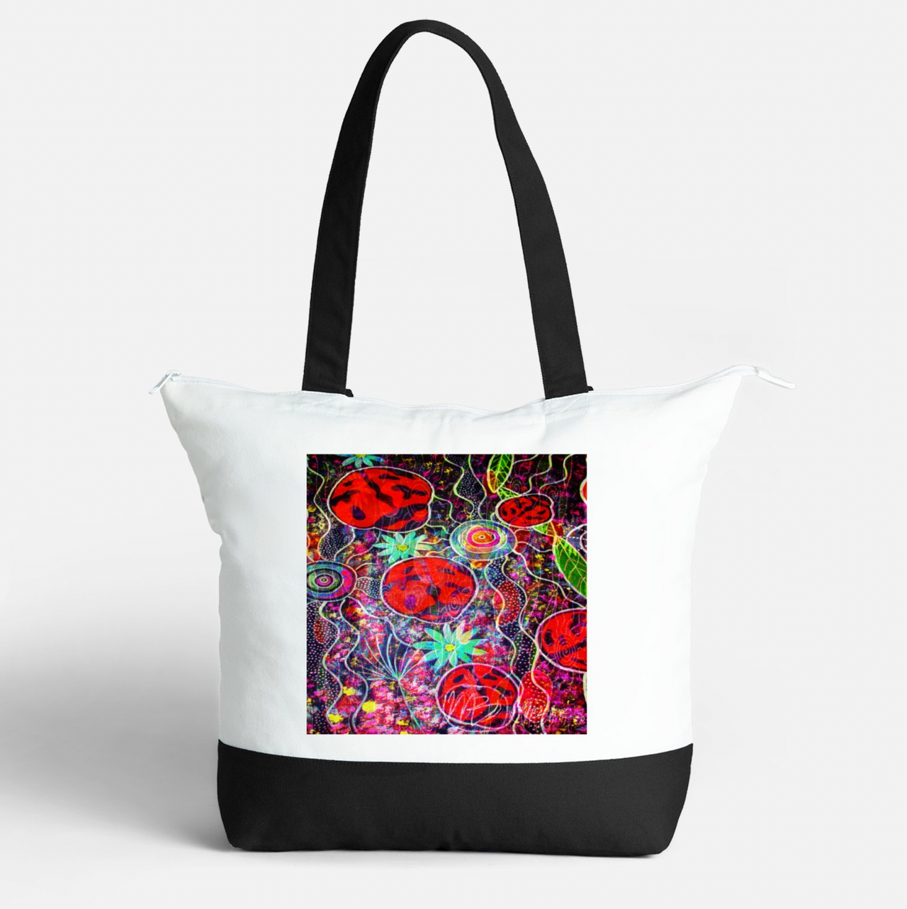 Large Lady Beetle Cotton Tote Bag with Zip