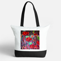Thumbnail for Large Lady Beetle Cotton Tote Bag with Zip