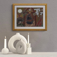 Thumbnail for Aboriginal Australian Art Nativity Scene A3 Girlcee Print by Mirree Contemporary Aboriginal Art