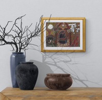 Thumbnail for Aboriginal Australian Art Nativity Scene A3 Girlcee Print by Mirree Contemporary Aboriginal Art