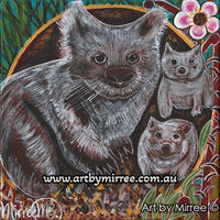 Thumbnail for 'Australian Wombat and Baby' Original Painting by Mirree Contemporary Dreamtime Animal Dreaming