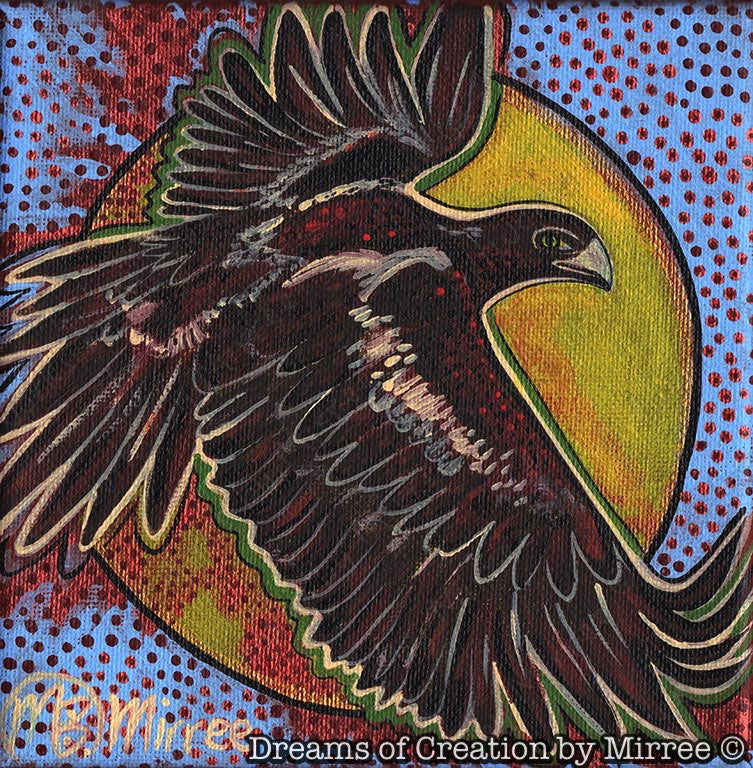 Wedge tailed Eagle Framed Canvas Print by Mirree Contemporary Aboriginal Art