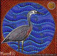 Thumbnail for Australian White faced Heron Framed Canvas Print by Mirree Contemporary Aboriginal Art