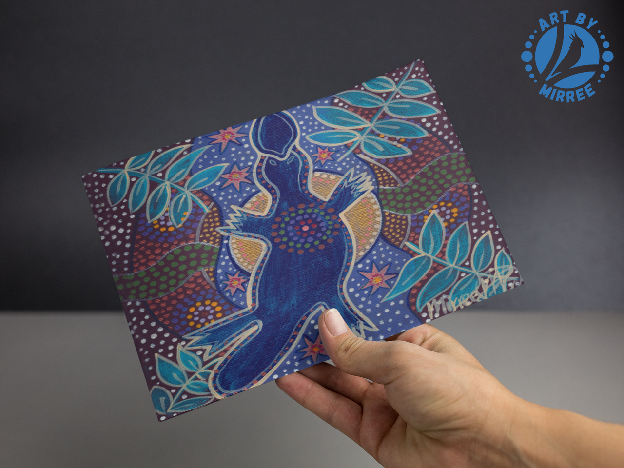 Platypus Universal Spirit Dreaming Aboriginal Art A6 PostCard Single by Mirree