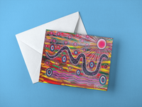Thumbnail for Rainbow Serpent Aboriginal Art Animal Dreaming A6 Greeting Card Single by Mirree