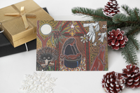 Thumbnail for Original Australian Aboriginal Nativity Scene Mother & Baby Art Animal Dreaming Greeting Card Pack of 10 by Mirree