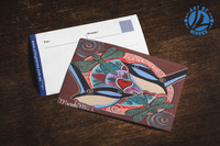 Thumbnail for Blue Wren with Dragonfly Dreaming Aboriginal Art A6 blank PostCard Single by Mirree