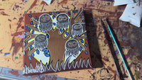 Owls Life Changes Contemporary Aboriginal Art Original Painting by Mirree