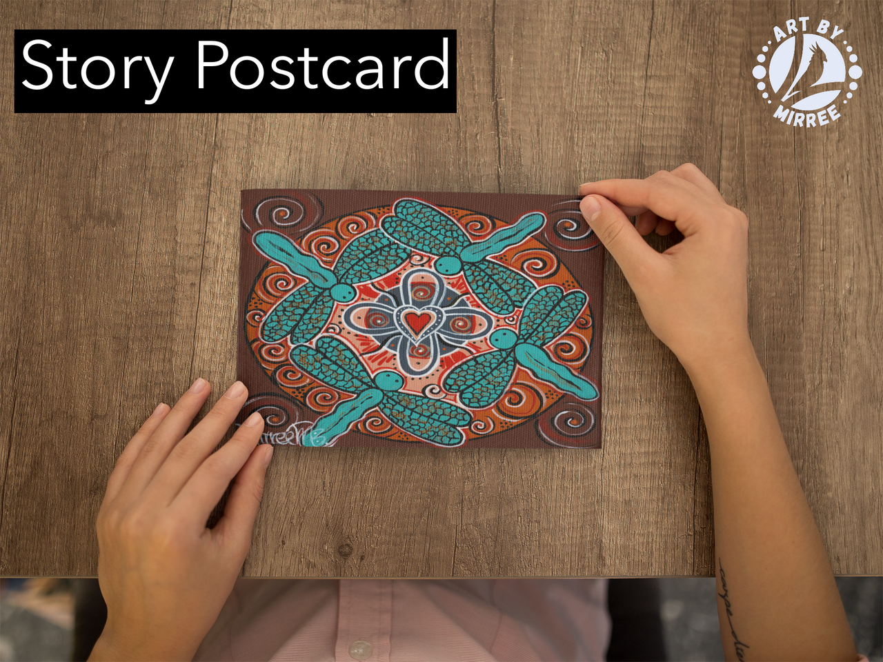 'Sister Dreaming' Aboriginal Art A6 Story PostCard Single by Mirree