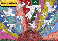 Thumbnail for White Cockatoo Rebirth Aboriginal Art A6 Story PostCard Single by Mirree