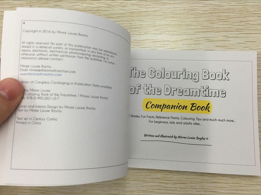 2 Books 'Dreamtime Colouring Book' COLOURING BOOK and COMPANION BOOK by Mirree Contemporary Dreamtime Animal Series