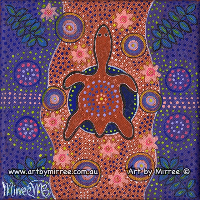 'Turtle by Milky Way' Original Painting by Mirree Contemporary Dreamtime Animal Dreaming