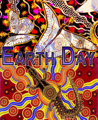 Thumbnail for 'Earth Day Print with Butterfly & Crocodile' A3 Girlcee Print by Mirree Contemporary Aboriginal Art