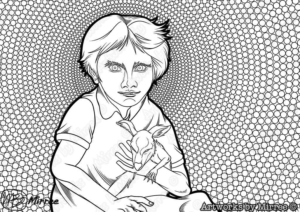 'Aboriginal and Torres Strait Islander Children's Day for boys Colouring Single PDF Page' COLOURING PAGE by Mirree Contemporary Dreamtime Series