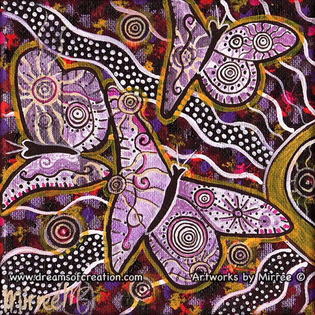Ancestral Butterflies Framed Canvas Print by Mirree Contemporary Aboriginal Art