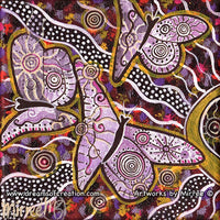 Thumbnail for Ancestral Butterflies Framed Canvas Print by Mirree Contemporary Aboriginal Art