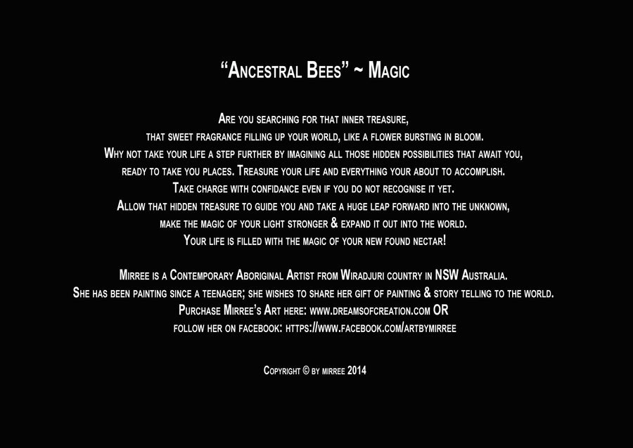 Original Luxury Ancestral Bee Aboriginal Art Animal Dreaming Greeting Card Single by Mirree