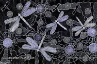 Thumbnail for Blue Ancestral Dragonfly A3 Girlcee Print by Mirree Contemporary Aboriginal Art
