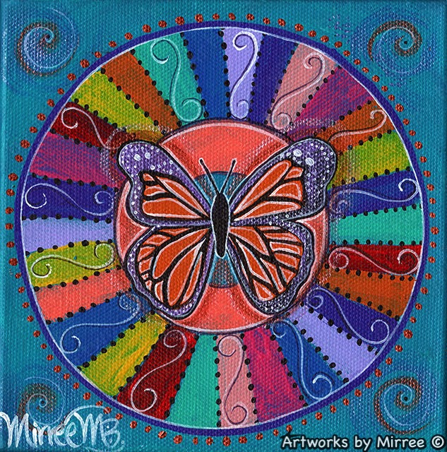 'Butterfly Free' Original Painting by Mirree Contemporary Dreamtime Animal Dreaming