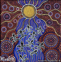Thumbnail for FRESHWATER BABY TURTLES Framed Canvas Print by Mirree Contemporary Aboriginal Art