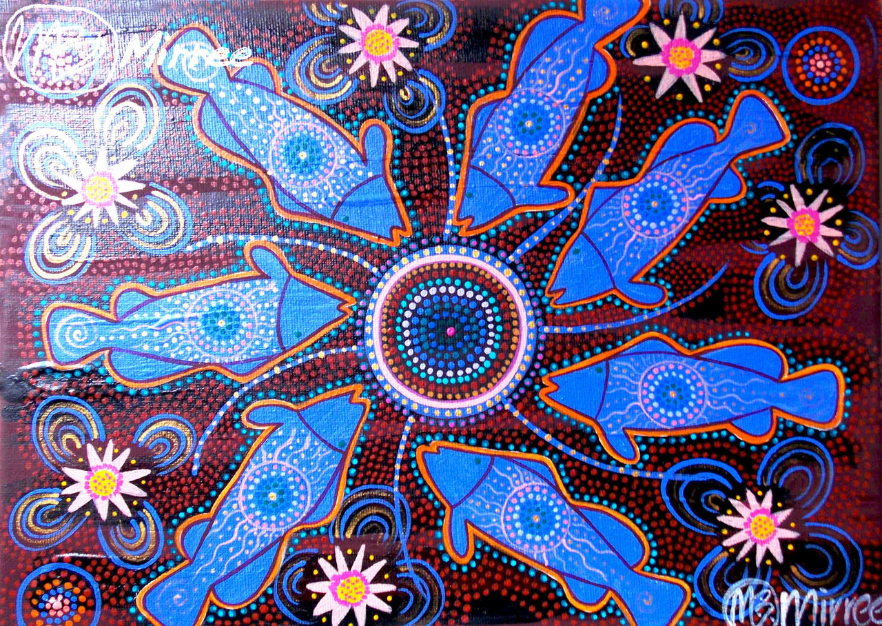 Barramundi Animal Dreaming Giclee Aboriginal Art Print by Mirree