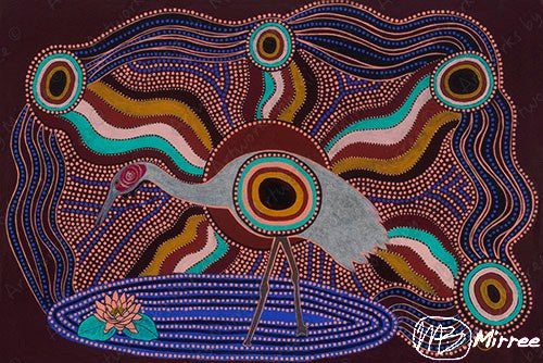Brolga Dreaming Giclee Aboriginal Art Print by Mirree