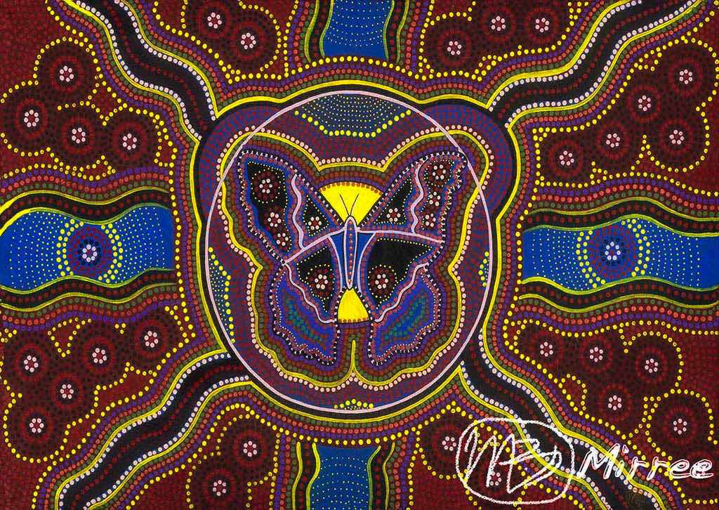 Butterfly Spirit Dreaming Giclee Aboriginal Art Print by Mirree
