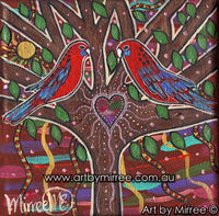 Thumbnail for Crimson Rosella Growing Dreaming Contemporary Aboriginal Art Original Painting by Mirree