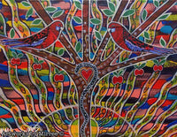 Thumbnail for Crimson Rosella Aboriginal Art A6 PostCard Single by Mirree