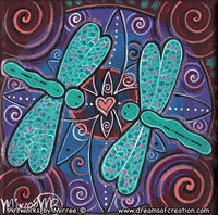 Thumbnail for Dragonfly Dreaming I am Blissful Framed Canvas Print by Mirree Contemporary Aboriginal Art