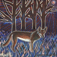 Thumbnail for 'Midnight Blue Dingo ~ Crossroads Dreaming' Original Painting by Mirree Contemporary Dreamtime Animal Dreaming