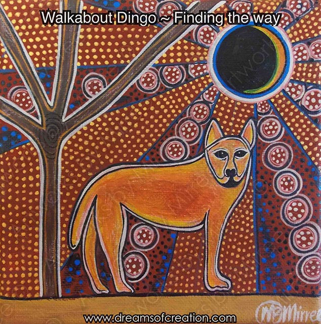 'Walkabout Dingo' Original Painting by Mirree Contemporary Dreamtime Animal Dreaming