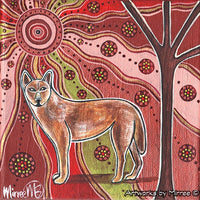 Thumbnail for Day time Dingo Framed Canvas Print by Mirree Contemporary Aboriginal Art