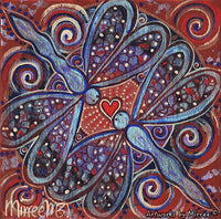Thumbnail for 'Dragonfly Let your Light Shine' Original Painting by Mirree Contemporary Dreamtime Animal Dreaming