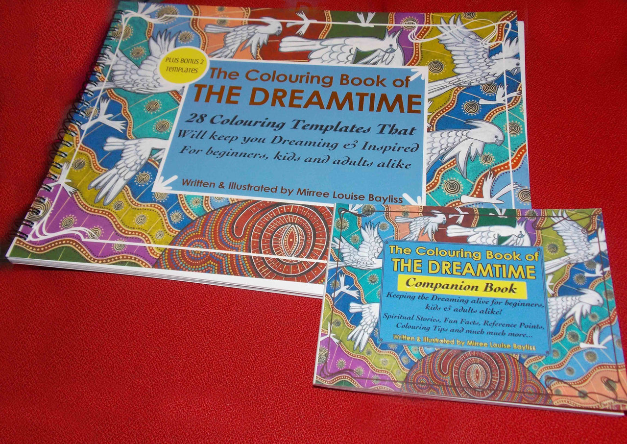 2 Books 'Dreamtime Colouring Book' COLOURING BOOK and COMPANION BOOK by Mirree Contemporary Dreamtime Animal Series