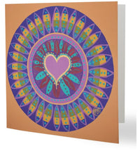 Thumbnail for Luxury Family Love Circle Aboriginal Art Animal Dreaming Square Greeting Card Single by Mirree