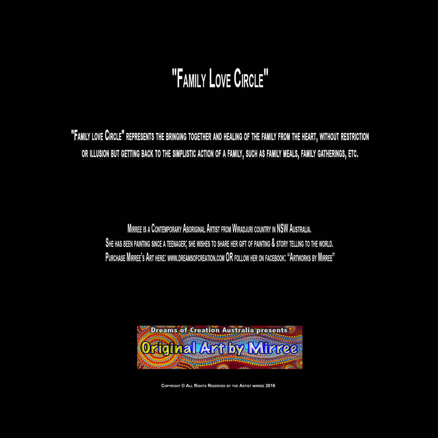 Luxury Family Love Circle Aboriginal Art Animal Dreaming Square Greeting Card Single by Mirree