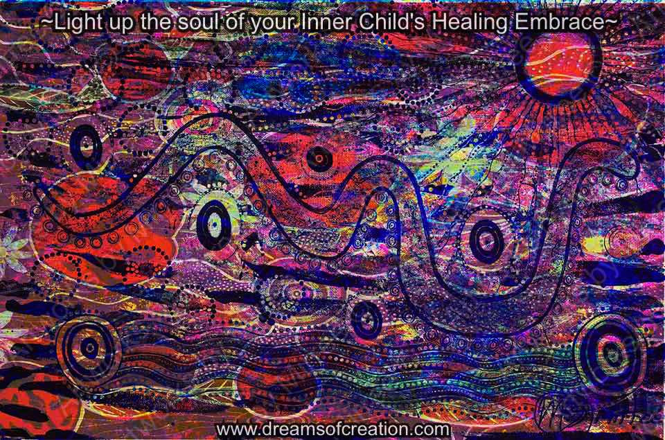 'HEALING EMBRACE' A3 Girlcee Print by Mirree Contemporary Aboriginal Art