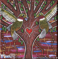 Thumbnail for Volcano Hummingbird Dreaming Small Contemporary Aboriginal Art Original Painting by Mirree