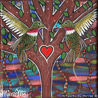 Thumbnail for Volcano Hummingbird Dreaming Small Contemporary Aboriginal Art Original Painting by Mirree