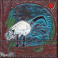 Thumbnail for 'Australian Ibis Bird with Frog' Original Painting by Mirree Contemporary Dreamtime Animal Dreaming