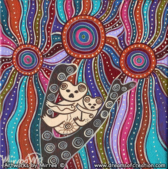 INNER KNOWING KOALA Framed Canvas Print by Mirree Contemporary Aboriginal Art
