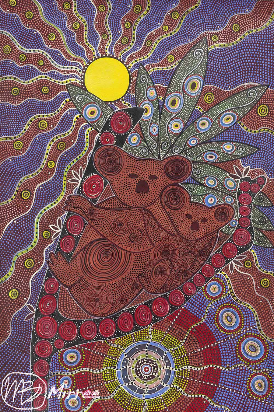 'Koala and Baby' ORIGINAL PAINTING by Mirree Contemporary Aboriginal Art