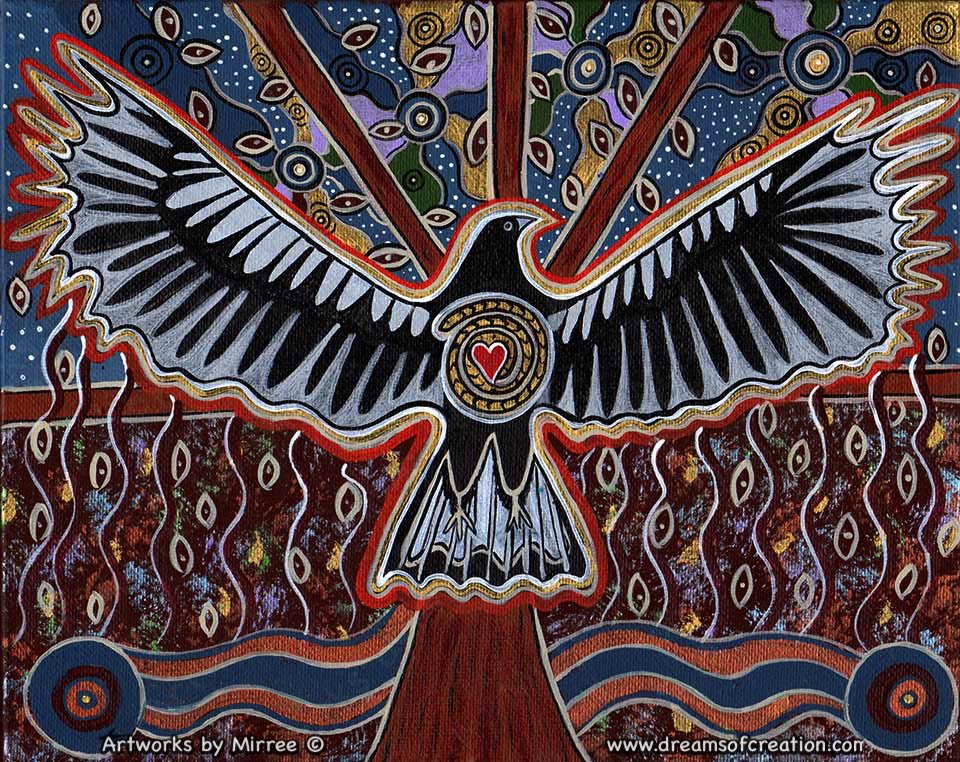 Magpie Dreaming Contempoary Aboriginal Art Original Painting by Mirree