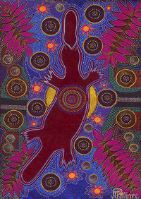 Thumbnail for Platypus Dreaming Aboriginal Art Animal Dreaming A6 Gift Card Single by Mirree